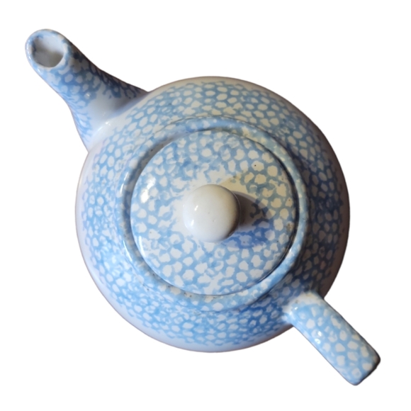 Vintage Corelle Blue Hearts Stoneware Tea Pot - Picture 5 of 6